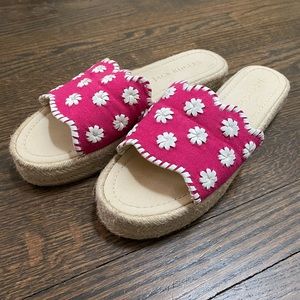 Jack Rogers hot pink platform slides size 10